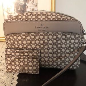 Kate Spade link camera style crossbody and matching card wallet